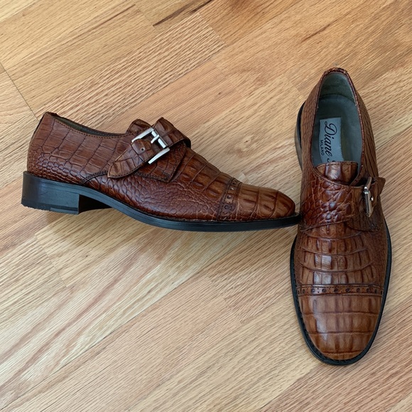 Croco 🐊 Leather Monk Strap Loafers - Picture 11 of 14